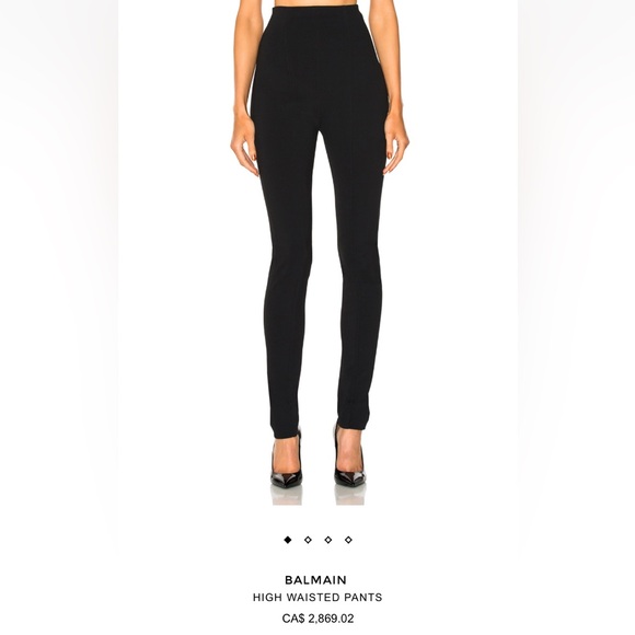 Balmain High Waisted Pants Black Size FR 36 / US 4 NWT - Picture 3 of 4